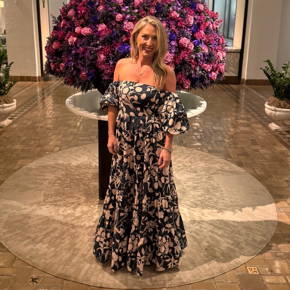 Cara Cara Wethersfield Dress Midnight Blue and Blush Floral - Picture 10 of 10